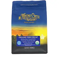 Mt. Whitney Coffee Roasters, Органічна кава з Перу без кофеїну, середнього обсмажування, мелена, 340 г (12 унций)
