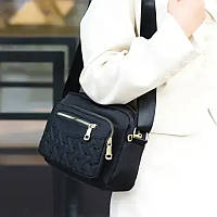 Женская нейлоновая сумка на плечо Jingpin текстильная Кросс-боди тканевая черная повседневная