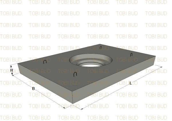 Плита дорожня розвантажувальна ПД 10 (з отвором під люк), фото 1