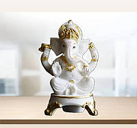 Ганеш белый полистоун статуэтка, статуэтка Ganesha бог богатства