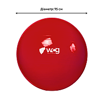 М'яч для фітнесу (фітбол) WCG 75 Anti-Burst 250кг Червоний + насос, фото 5