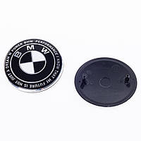 Эмблема BMW БМВ 82мм Юбилейная 50 лет Motorsport надпись по кругу Черно белая