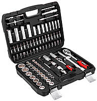 Набор ключей для машины Ripper 94 элемента, Набор инструментов с трещоткой для авто в чемодане