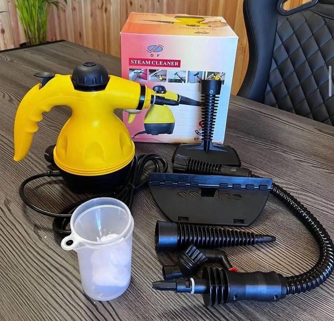 Ручний електричний пароочисник steam cleaner Відпарювач для прибирання жовтий