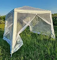 Шатер садовий 3х3 м Садовий павільйон шатер з москітною сіткою (Навіс тент від сонця)