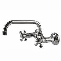 Змішувач для кухні настінний DOMINO DMF-029-M7116-SHARM вилив 20см двовентильний