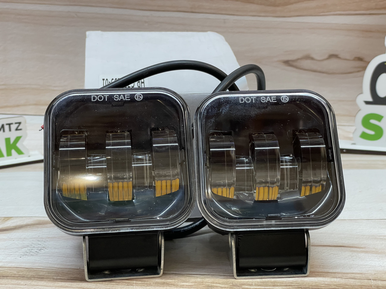 Додаткова LED фара 40Вт квадратна на два режими, Ближній-жовтий та Дальній-білий, фото 1