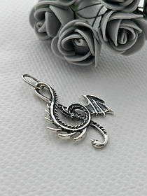 Срібний кулон у вигляді Дракона з каменем  1076 кул