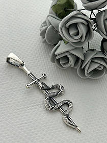 Срібний кулон у вигляді Дракона з каменем  1075 кул