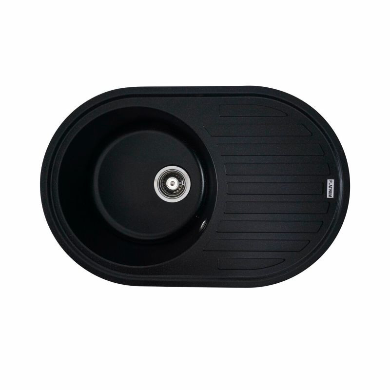 Кухонна мийка Platinum 7750 LIRA матова Чорний металік, фото 1