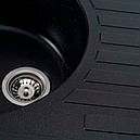 Кухонна мийка Platinum 7750 LIRA матова Чорний металік, фото 3