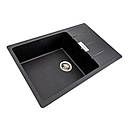 Кухонна мийка Platinum 7850 ROMA матова Чорний металік, фото 2