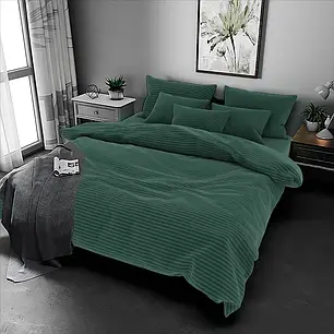 Натуральна зелена однотонна тканина Бязь Gold Lux 220 см у смужку для пошиття постільної білизни, рулон 50 м, Пакистан, фото 1