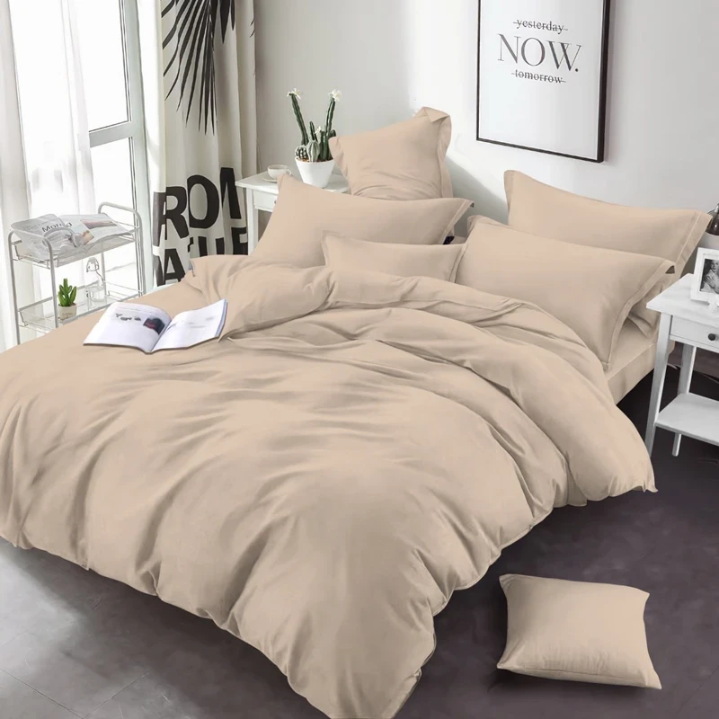 Бежева однотонна тканина 220 см для постільної білизни Бязь Gold Lux, рулон 50м, Пакистан