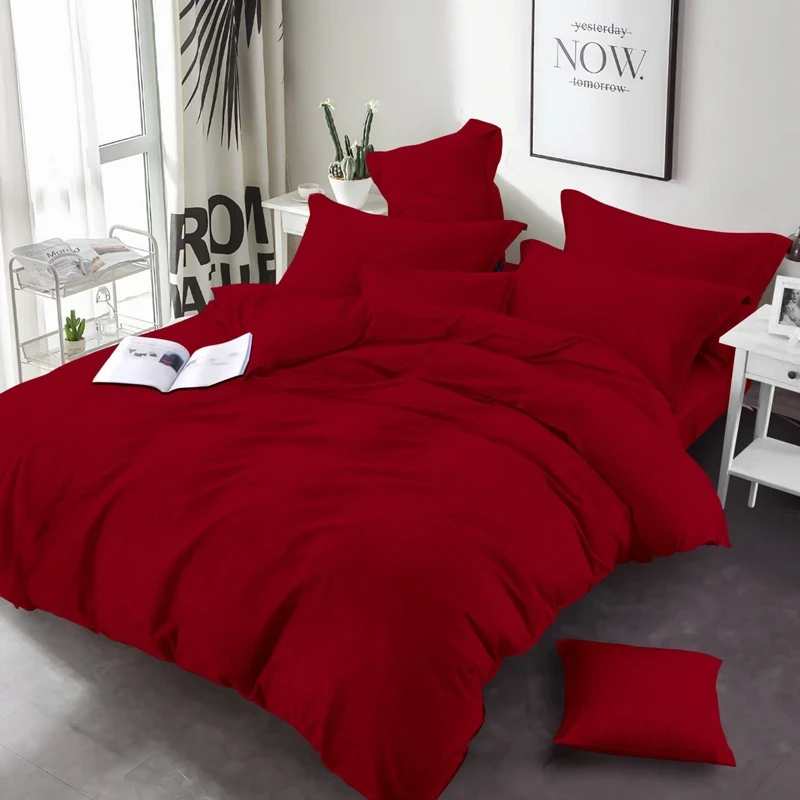 Червона однотонна тканина 220 см для пошиття постільної білизни, бавовняна Бязь Gold Lux, рулон 50 м, Пакистан