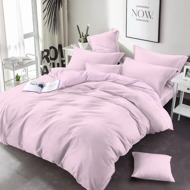 Рожева однотонна тканина 220 см для постільної білизни Бязь Gold Lux, рулон 50м, Пакистан