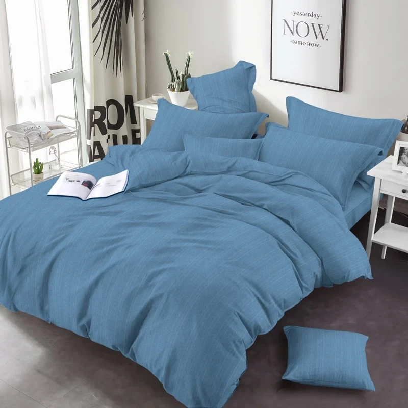 Світло синя однотонна тканина 220 см для пошиття постільної білизни Бязь Gold Lux, рулон 50 м, Пакистан