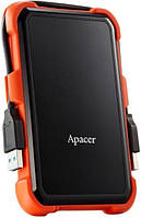 Зовнішній жорсткий диск USB 3.0   1TB 2.5"  Apacer AC630, 5400rpm 8MB, Black/Orange, Захищений від ударів,