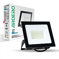 Светодиодный прожектор 50Вт Ardero LL-1050ARD 50W LED 4500Lm 6500K 183x169x29мм IP65 черный