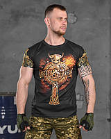 Тактична потовідвідна футболка oblivion warrior, тактична футболка з малюнком, військова футболка для ЗСУ