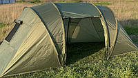 4 местная палатка для кемпинга 2-х комнатная двухслойная хаки