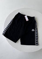 Крутые шорты Kappa шорты черные на лето Kappa Спортивные шорты Мужские шорты черные Kappa шорты с лампасами S