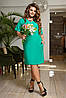 Легка літня однотонна сукня прямого крою із жатки, батал великі розміри, фото 6