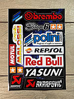Наклейки Спонсор Repsol Brembo мотокросс стикер пак наклейок винилових для Мото скутер мопед мотоцикл