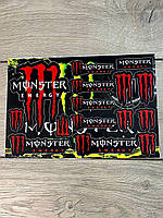 Наклейки Monster Energy Красный пак наклейок вінілових для Мото скутер мопед