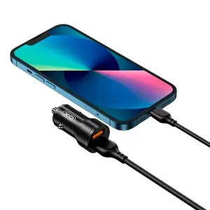 Автомобільний зарядний пристрій для телефона XO CC48 Black 2.4A/2 USB Fast charger + MicroUSB Cable