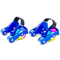Ролики на обувь с раздвижной системой Record Flashing Wheel SK-6376 цвет синий tn