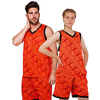 Форма баскетбольная LIDONG Camo LD-8003 размер 4XL цвет оранжевый-черный tn