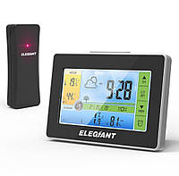 Кольорова метеостанція ELEGIANT з 5,5-дюймовим РК-екраном, температура в приміщенні, вологість, прогноз погоди