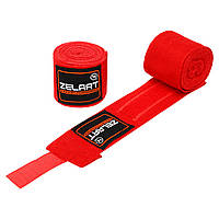 Бинты боксерские хлопок с эластаном Zelart BO-3729-4 цвет красный tn
