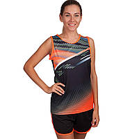 Форма для легкой атлетики женская LIDONG LD-8312 размер 3XL цвет черный-оранжевый tn