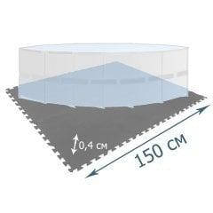 Мат-підкладка для басейну Bestway 58639, 150 х 150 см, набір 9 шт (50 х 50 см), товщина 0,4 см, сіра
