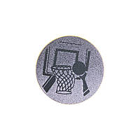 Жетон-наклейка 25 мм Zelart Баскетбол 25-0108 колір срібний tn