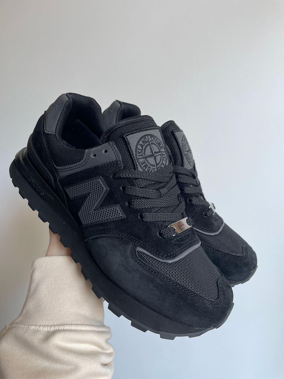 Кросівки чоловічі чорні New Balance 574 Legacy X Stone Island Black (16442)