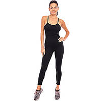 Комбинезон спортивный женский для фитнеса йоги и тренажерного зала V&X Y954L размер L цвет черный tn