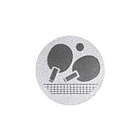 Жетон-наклейка 25мм Zelart Пинг-понг 25-0071 цвет серебряный tn