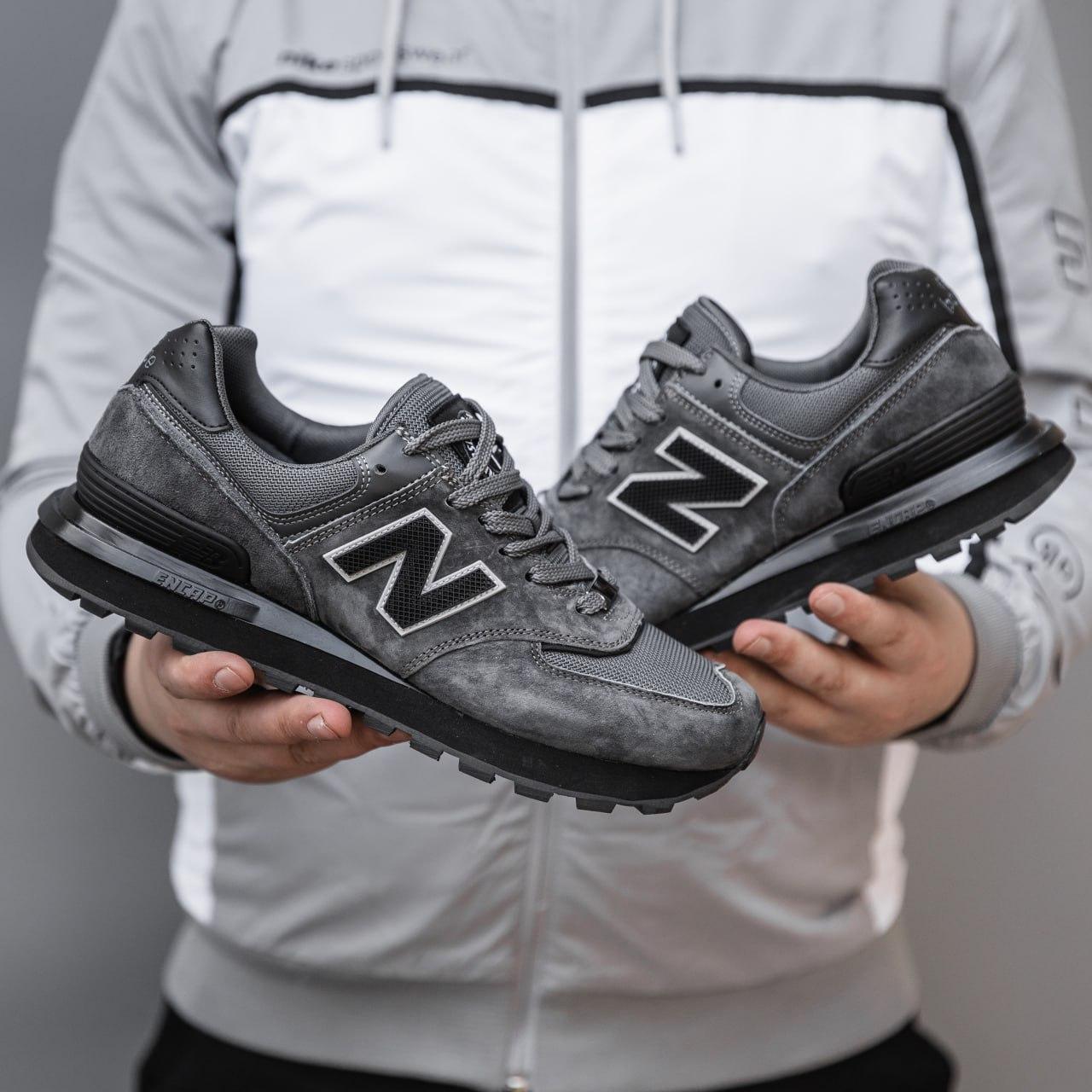 Кросівки чоловічі сірі New Balance 574 Legacy X Stone Island Grey Black (16440)