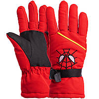 Перчатки горнолыжные теплые детские Zelart SPIDERMAN C-6572 размер l-xl цвет красный tn