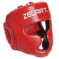Шлем боксерский с полной защитой Zelart BO-3954 размер S цвет красный tn
