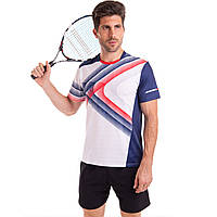 Комплект одежды для тенниса мужской футболка и шорты Lingo LD-1837A размер M цвет белый-синий tn