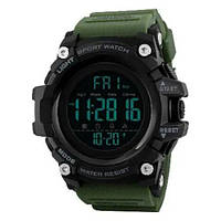 Часы наручные мужские SKMEI 1384AG ARMY GREEN, часы тактические противоударные. AG-382 Цвет: зеленый