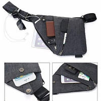 Сумка мужская планшет через плечо  Cross Body / Борсетка сумка через плечо / RY-918 Мессенджер тканевый