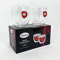 Прозрачные чашки с двойным дном Con Brio CB-8309-2 90 мл 2 шт | Стаканы с CP-303 двойным стеклом