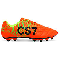 Бутсы футбольная обувь YUKE H8003-2 размер 40 цвет оранжевый-зеленый tn