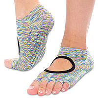 Носки для йоги с открытыми пальцами Zelart FI-0438-1 цвет серый tn