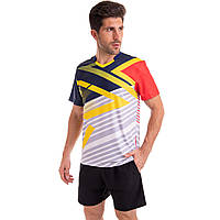 Комплект одежды для тенниса мужской футболка и шорты Lingo LD-1840A размер M цвет темно-синий-желтый tn